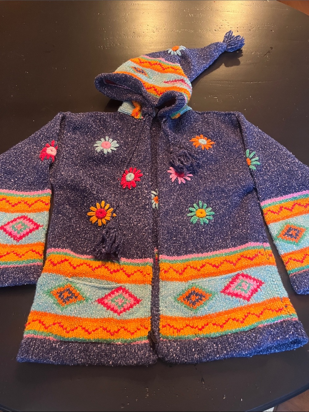 Artesanias 100% wool zip sweater
